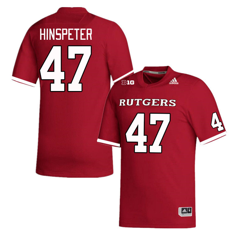 Men #47 Timmy Hinspeter Rutgers Scarlet Knights College Football Jerseys Stitched Sale-Scarlet